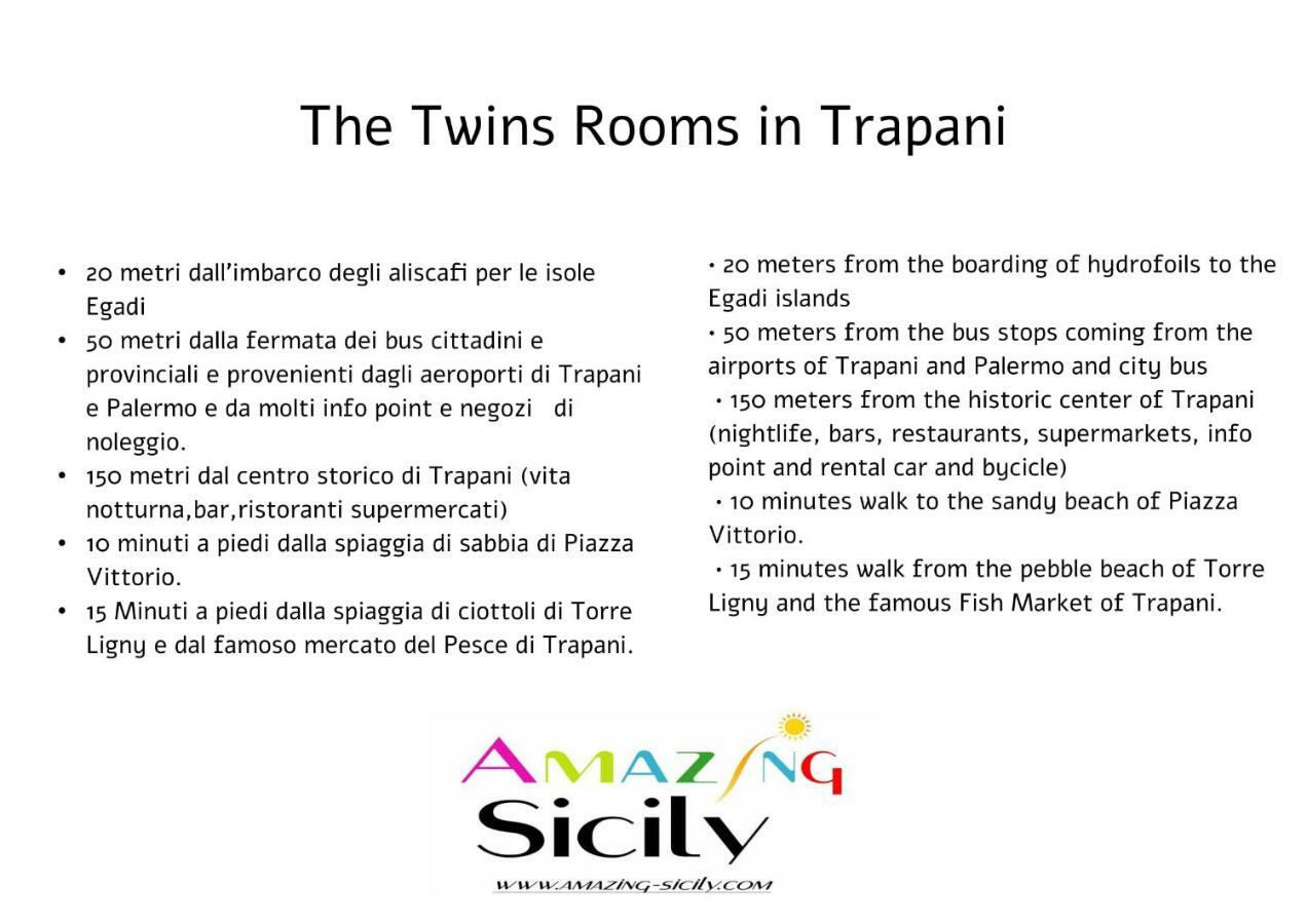 The Twins Rooms In Trapani 1 Bagian luar foto